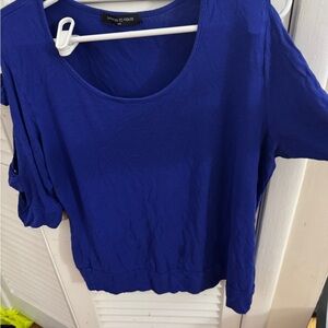 Fashion to Figure Blue Relaxed Short Sleeve Blouse